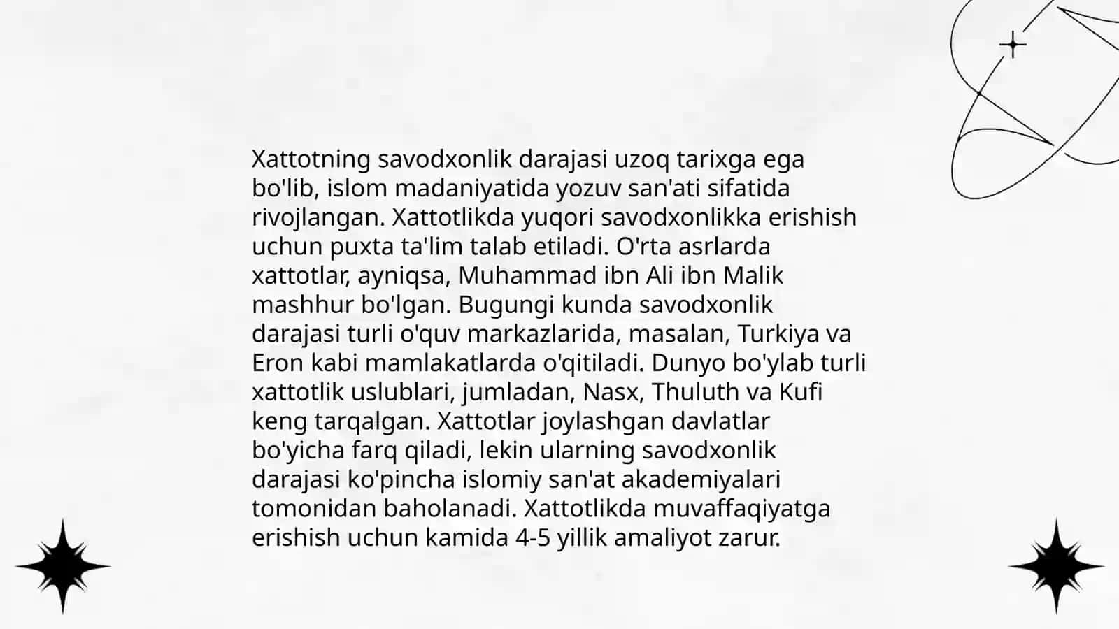 Xattaxtaga qoʻyiladigan talablar 4