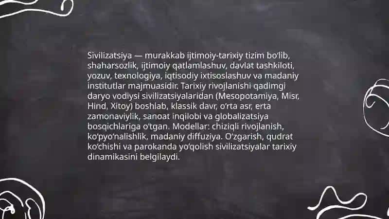 Tarix falsafasi. Sivilizatsiya va madaniyat 4