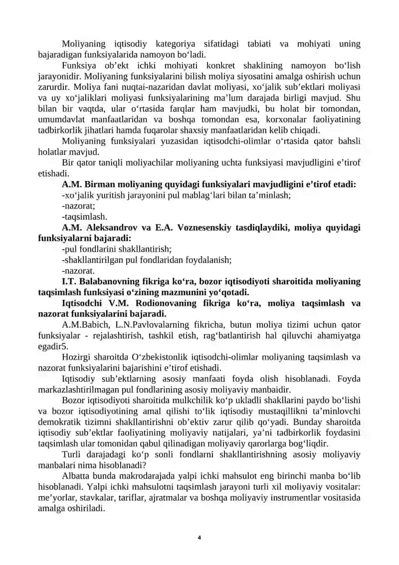 Moliyaning mohiyati va funksiyalari 4