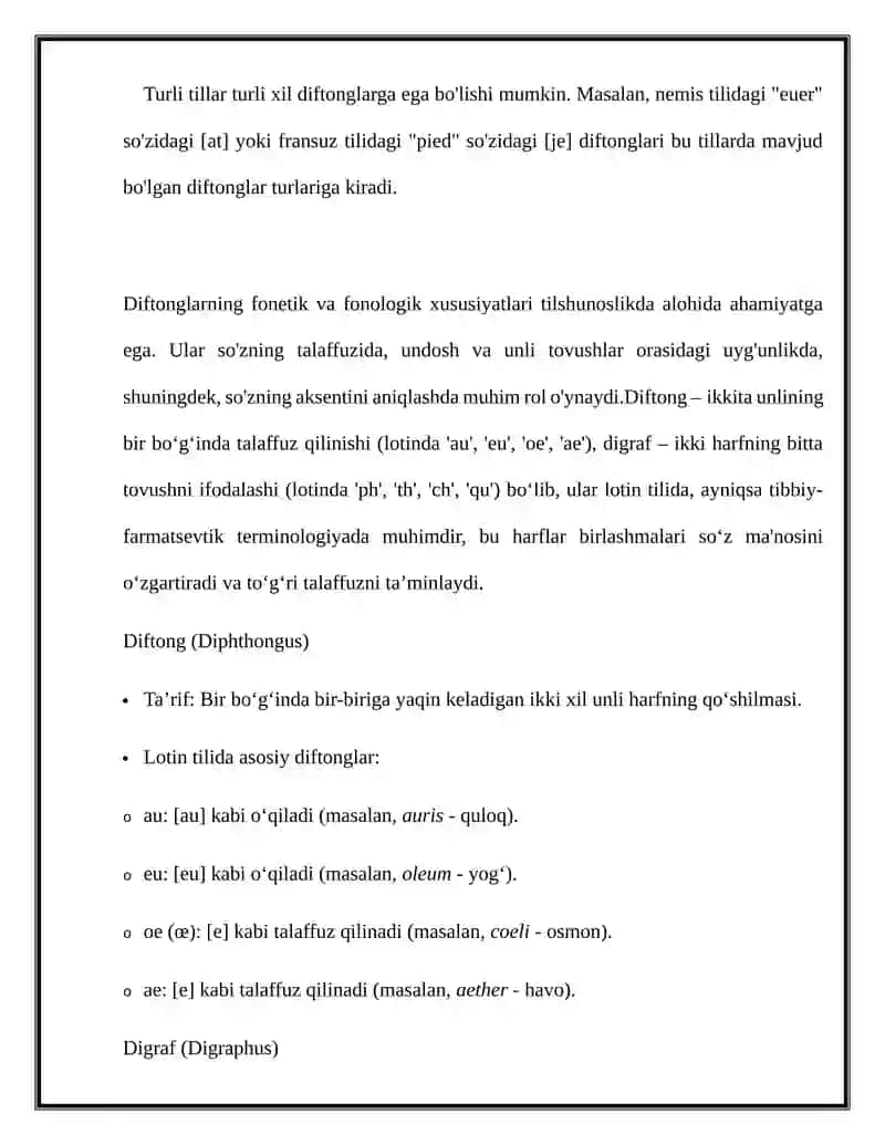 Diftong va diagraflar 4