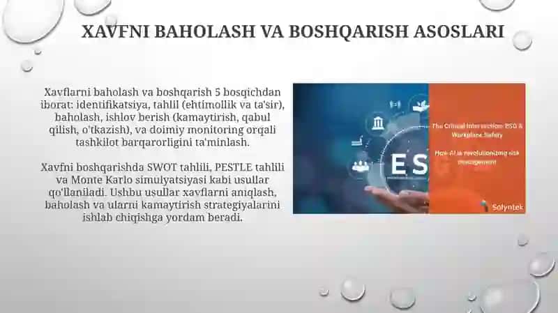 Korxona faoliyatini optimallashtirish va xavflar 4