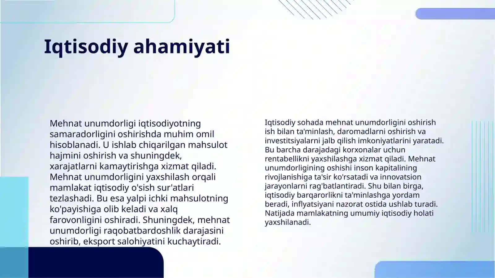 MEHNAT UNUMDORLIGI VA ULARNING MAHSULOT HAJMIGA TASIRI VA TAHLILI 4