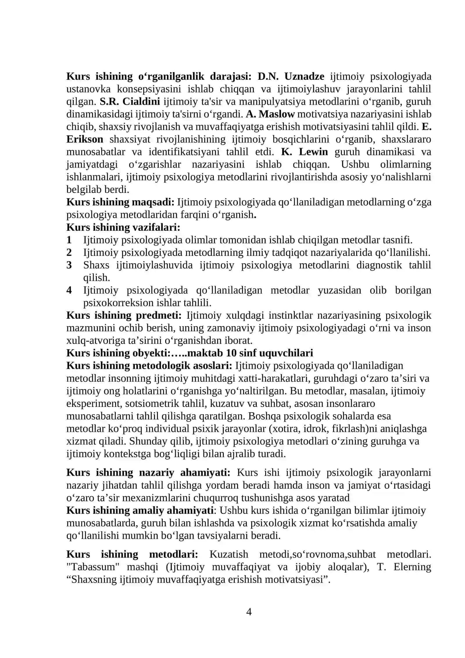 Ijtimoiy psixologiyada qoʻllaniladigan metodlarning oʻzga psixologiya metodlaridan farqi 4