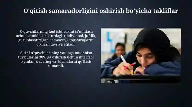 8-sinfda "Har bir bola Vatan himoyachisi" mavzusini o'qitishning dolzarbligi 4