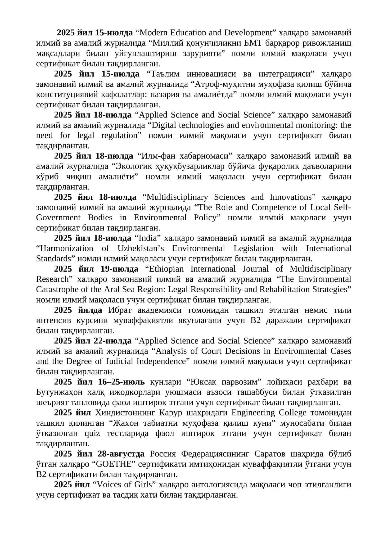 ЗУЛФИЯ НОМИДАГИ ДАВЛАТ МУКОФОТИГА НОМЗОД (Таълим йўналиши) 4