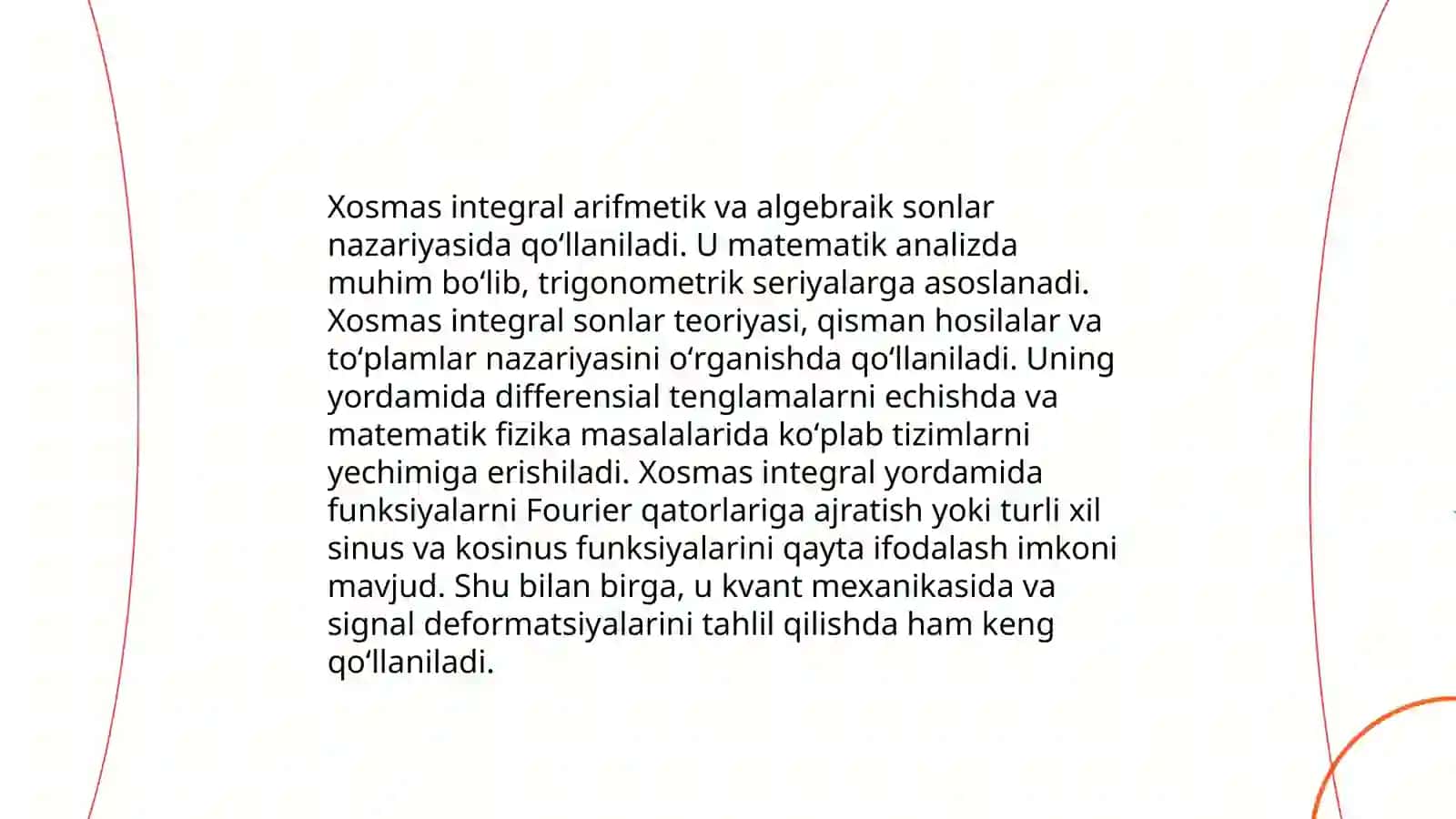 Xosmas integrallarning yaqinlashish alomatlari. Xosmas integralga doir mashqlar 4