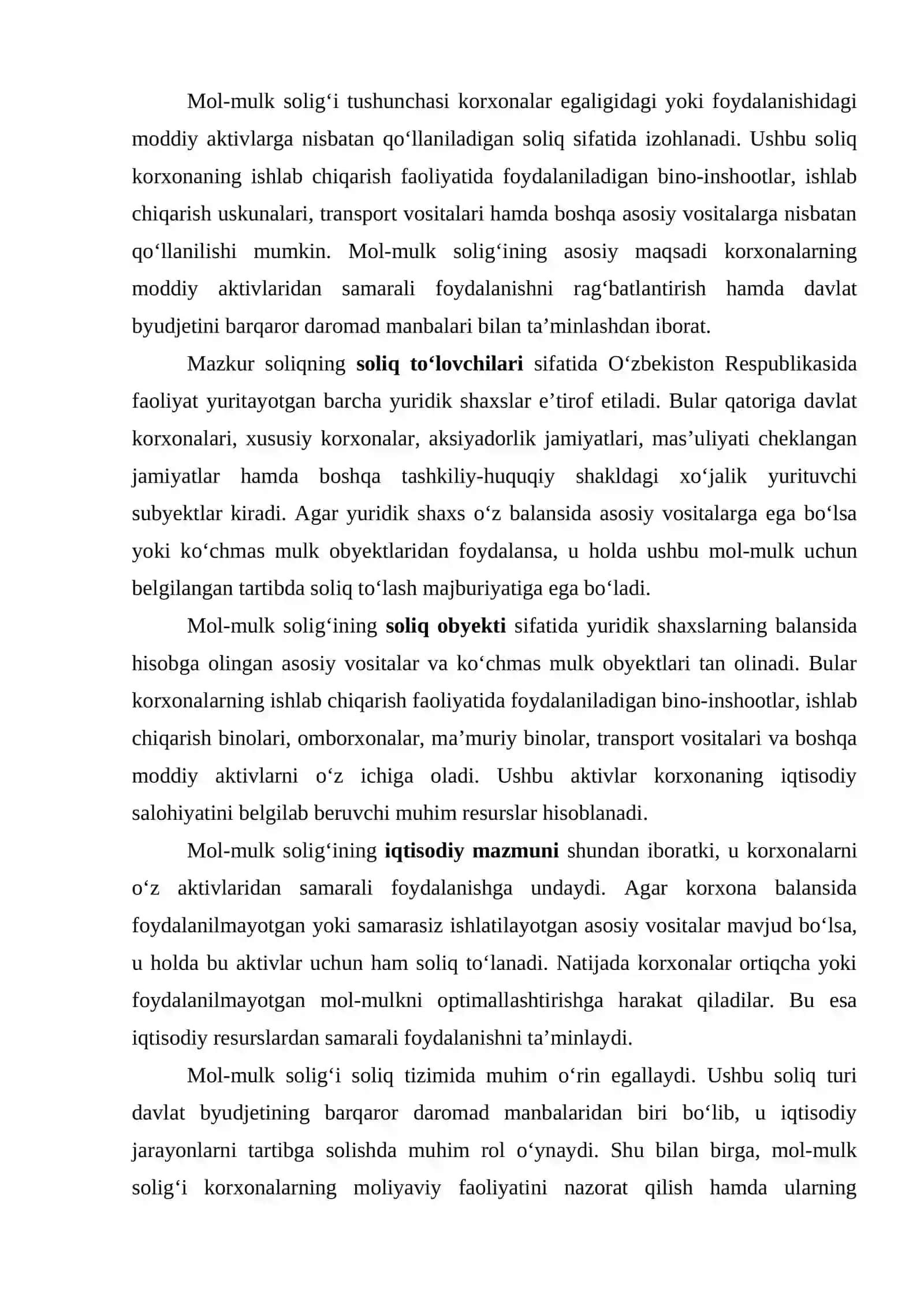YURIDIK SHAXSLARNING MOL-MULKIGA SOLINADIGAN SOLIQ 4