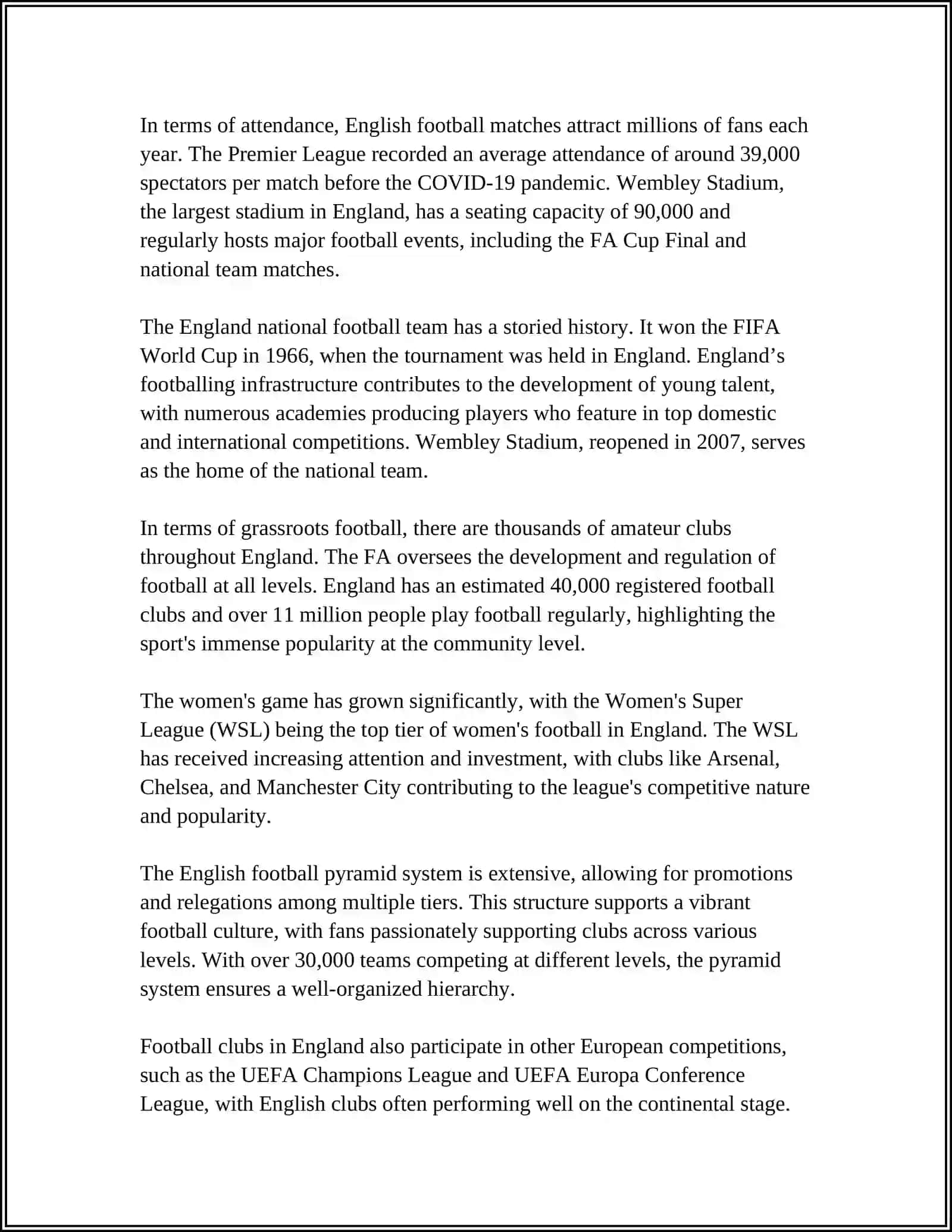 SPORT IN ENGLAND 4