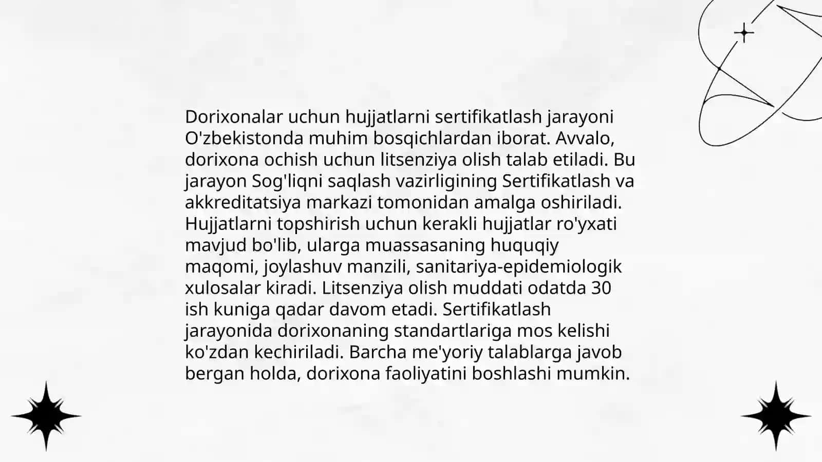 Dorixona hujjatlarini xalqaro standartlar talablariga muvofiq tayyorlash 4