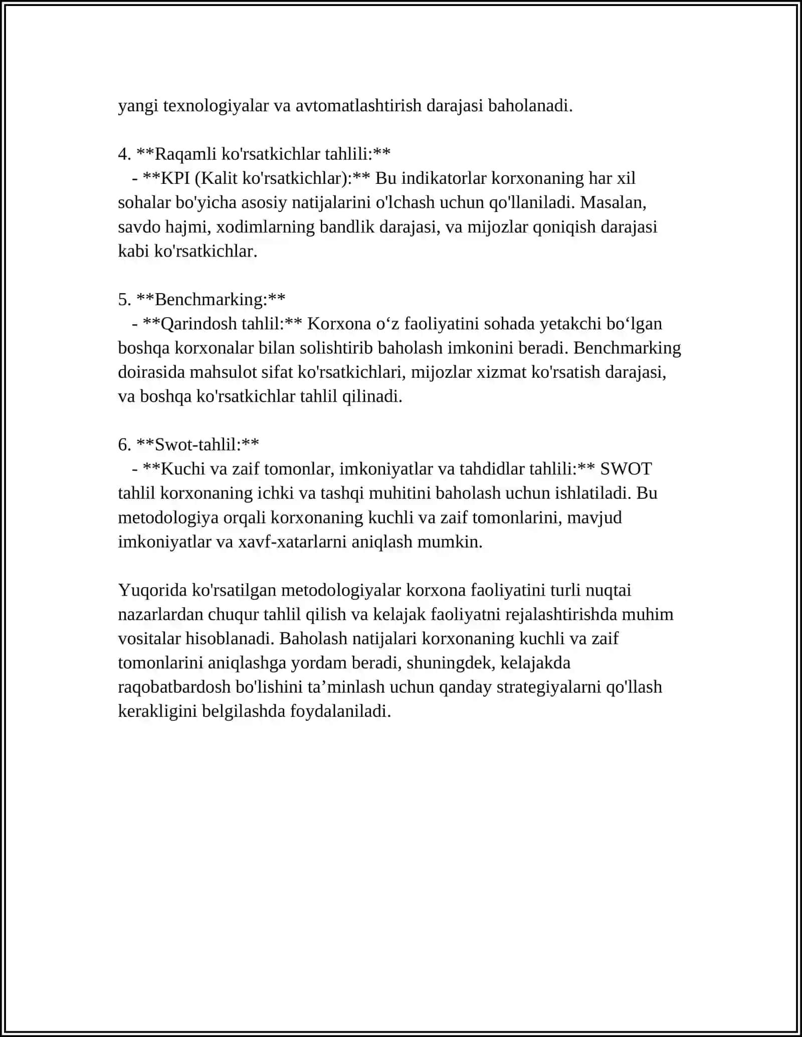 KORXONA FAOLIYATI REYTING KO'RSATKICHLARI TIZIMI 4