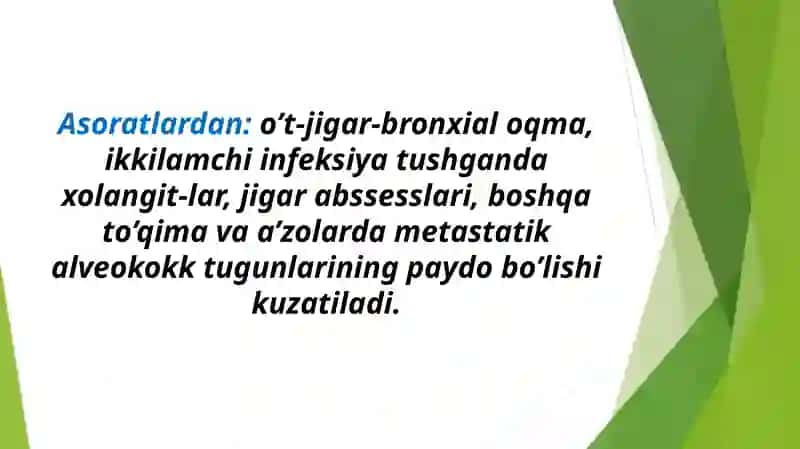 JIGAR ALVEOKOKKOZI va JIGAR EXINOKOKKOZI 4