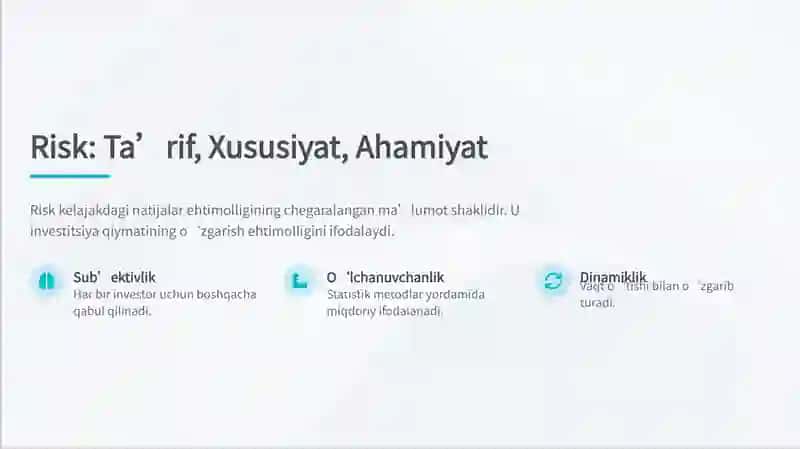 Risk va qaytimning mohiyati va hisoblanishi 4
