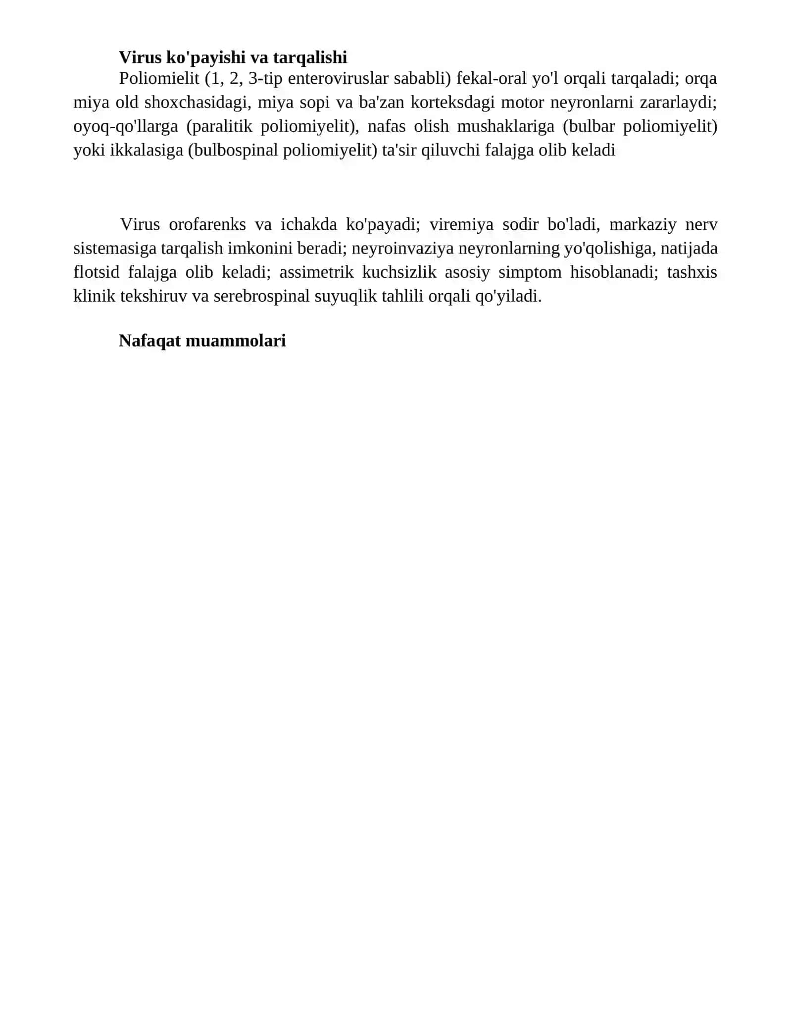 Poliomielit kasalligining kelib chiqish sabablari va asoratlari 4