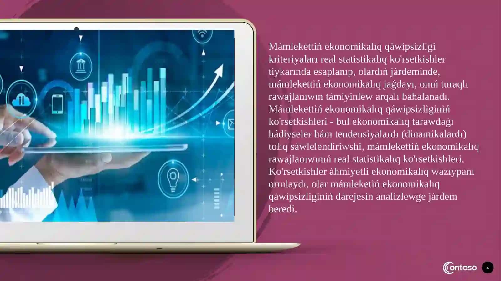 MÁMLEKETTIŃ EKONOMIKALIQ QÁWIPSIZLIGINIŃ JAǴDAYIN BAHALAWDIN TIYKARǴI KRITERIYASI hám KÓRSETKISHLERI 4