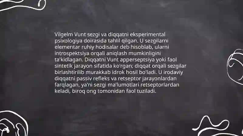 Psixolog olimlarning diqqat va sezgilar haqidagi qarashlari 4
