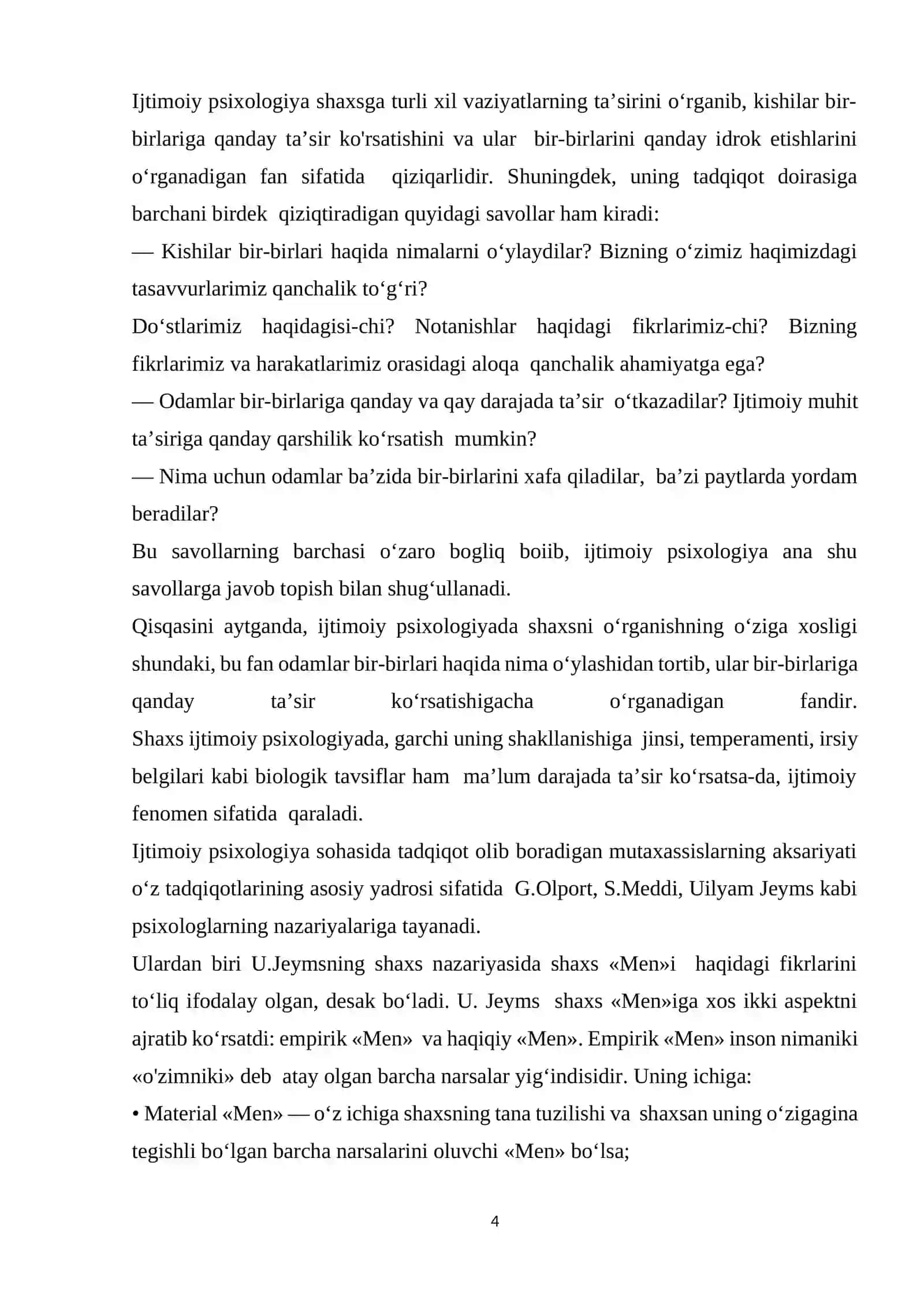 Ijtimoiy psixologiya uchun shaxsni o’rganishning o’ziga xosligi 4