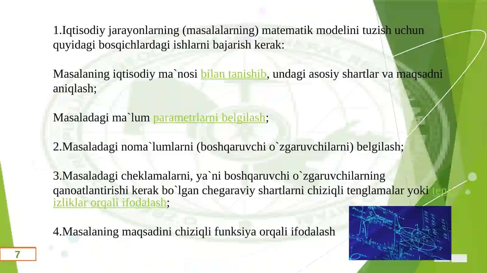 IQTISODIY MODELLARNI TUZISHDA CHIZIQLI PROGRAMMA 4