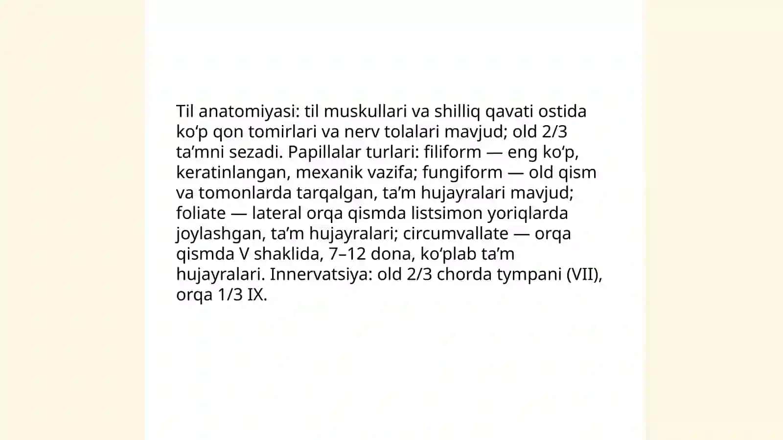 Ta'm bilish a'zolarining vazifaviy anatomiyasi 4