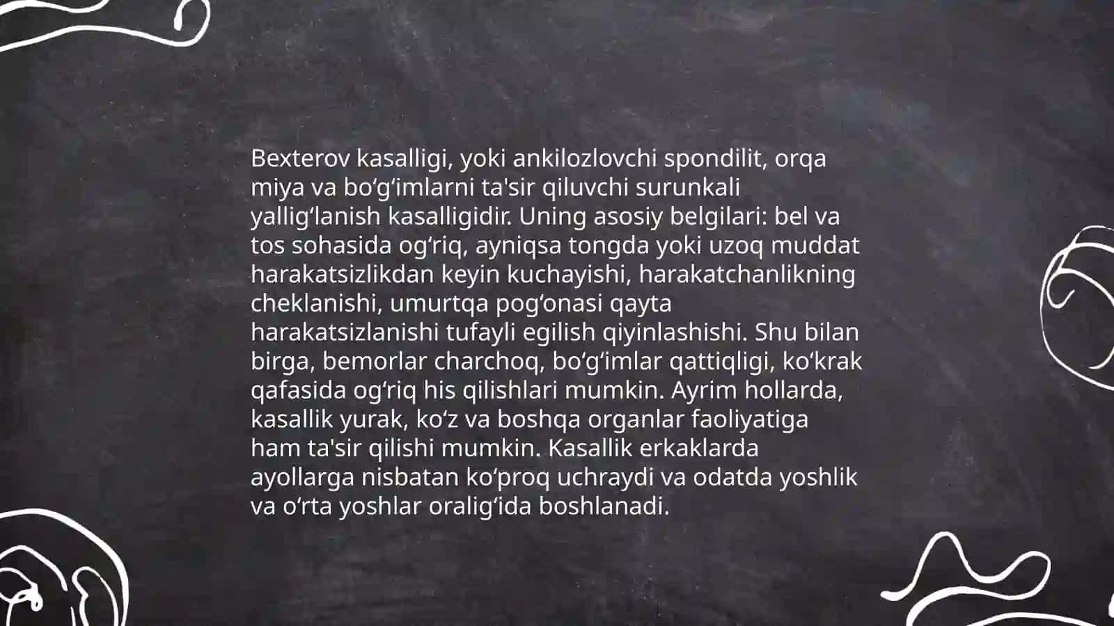 Bexterov kasalligi(autoimmun kasallik ) 4