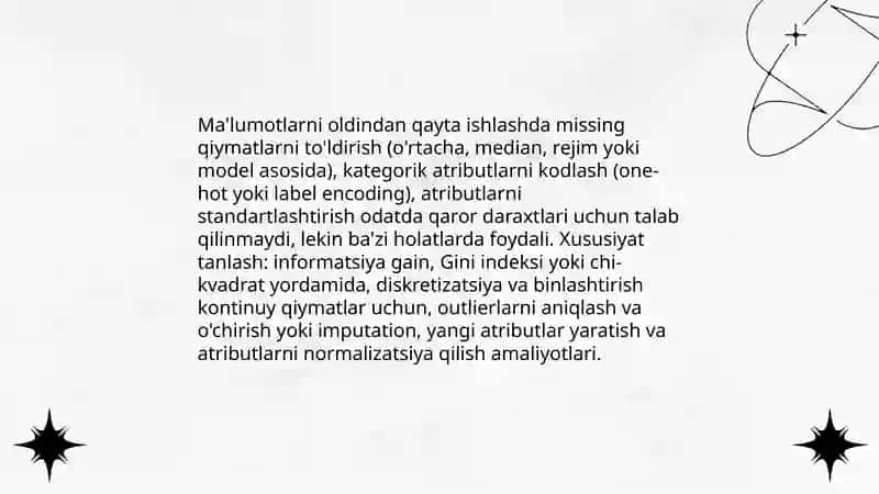 Qarorlar daraxti va uni qurish algoritmi 4