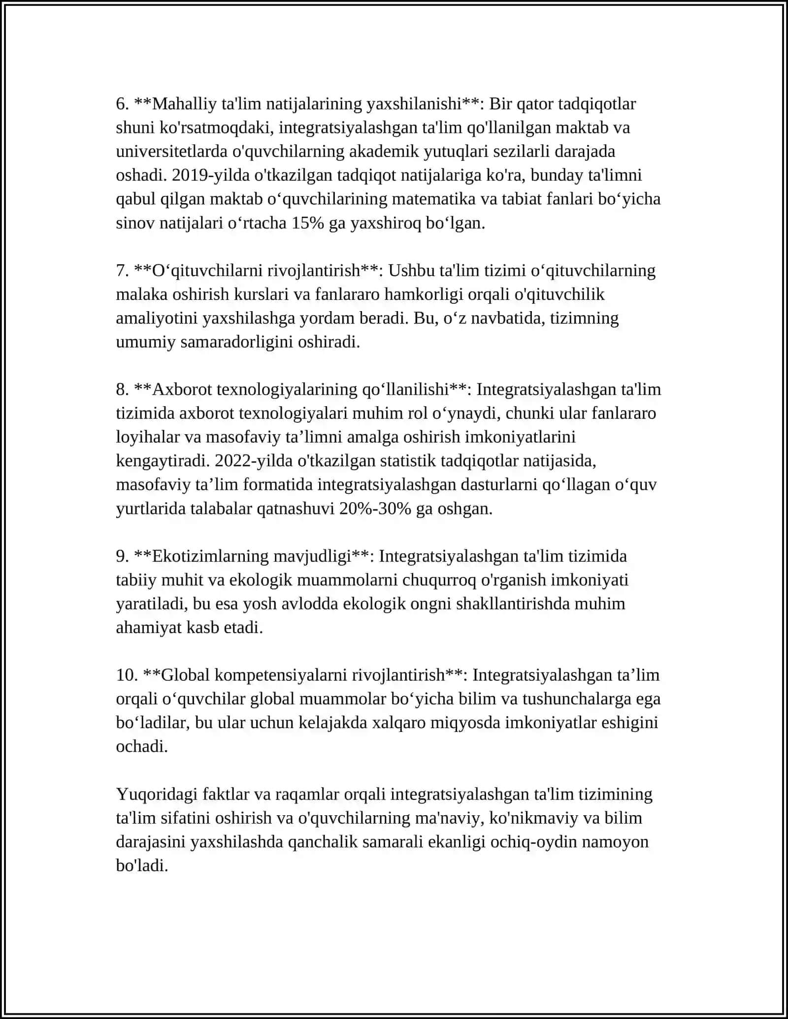 MARKAZIY OSIYO VA MDH DAVLATLARIDA INTEGRATSIYALASHGAN TA'LIM 4