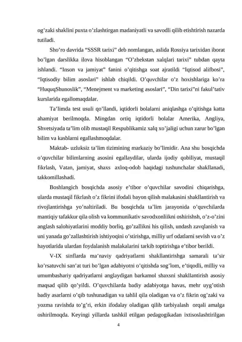 Mustaqillikka erishgandan keyingi davrdagi maktab ta’limi 4