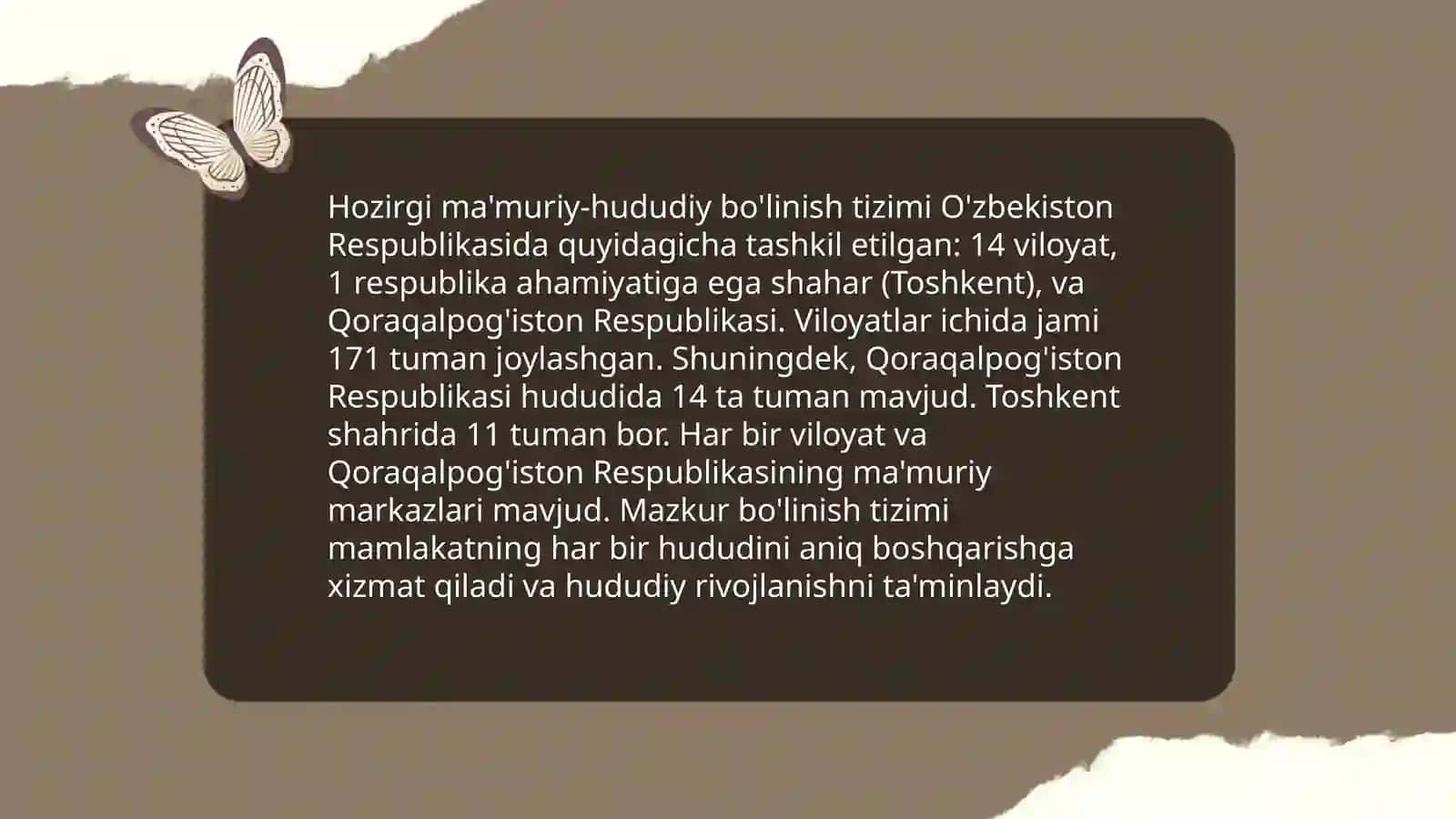 O‘zbekiston Respublikasida mamuriy hududiy bo'linishi 4