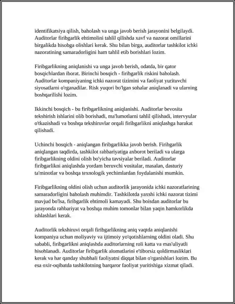 Auditorlik Tekshiruvida Firibgarlikni Aniqlash 4