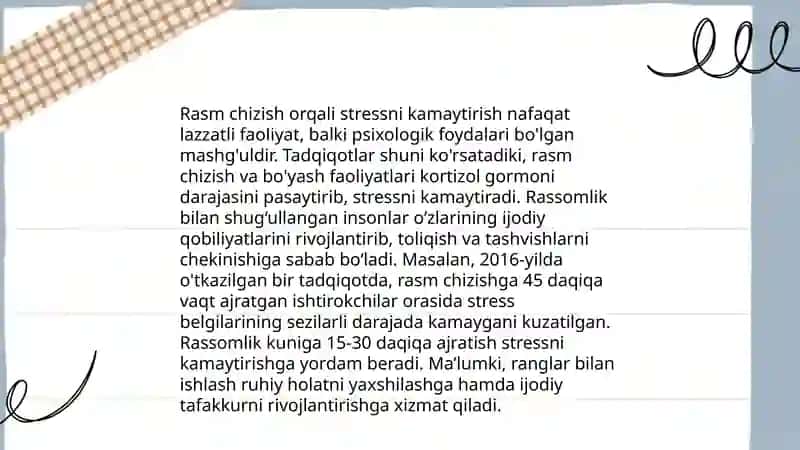 Artterapiya: San'at markazida rasm chizish 4