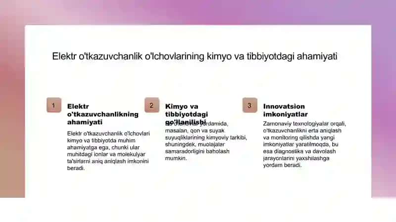 Konduktometriya Kimyo va tibbiyot nuqtayi nazari 4