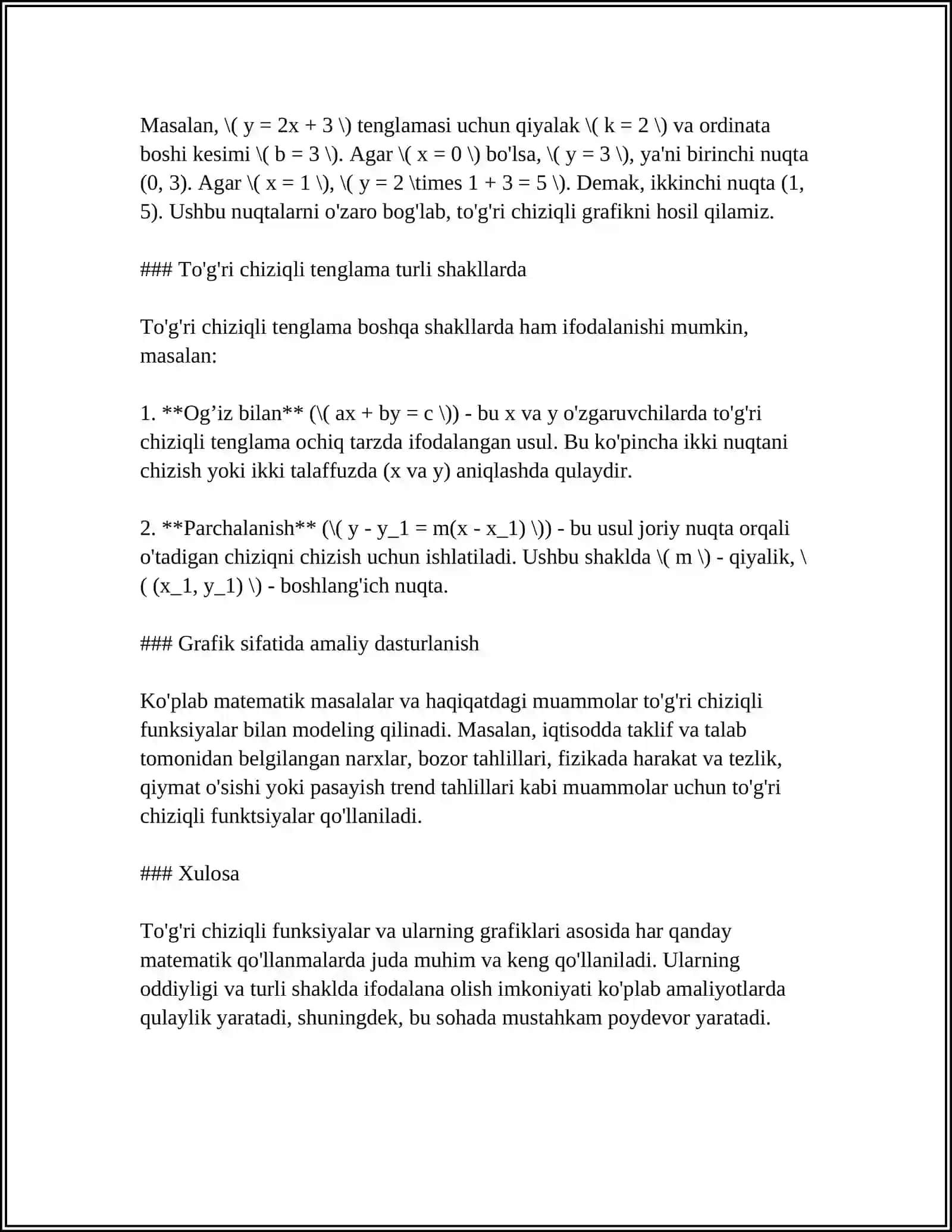 HOSILANING FUNKSIYA GRAFIGINI YASASHGA TATBIQI 4