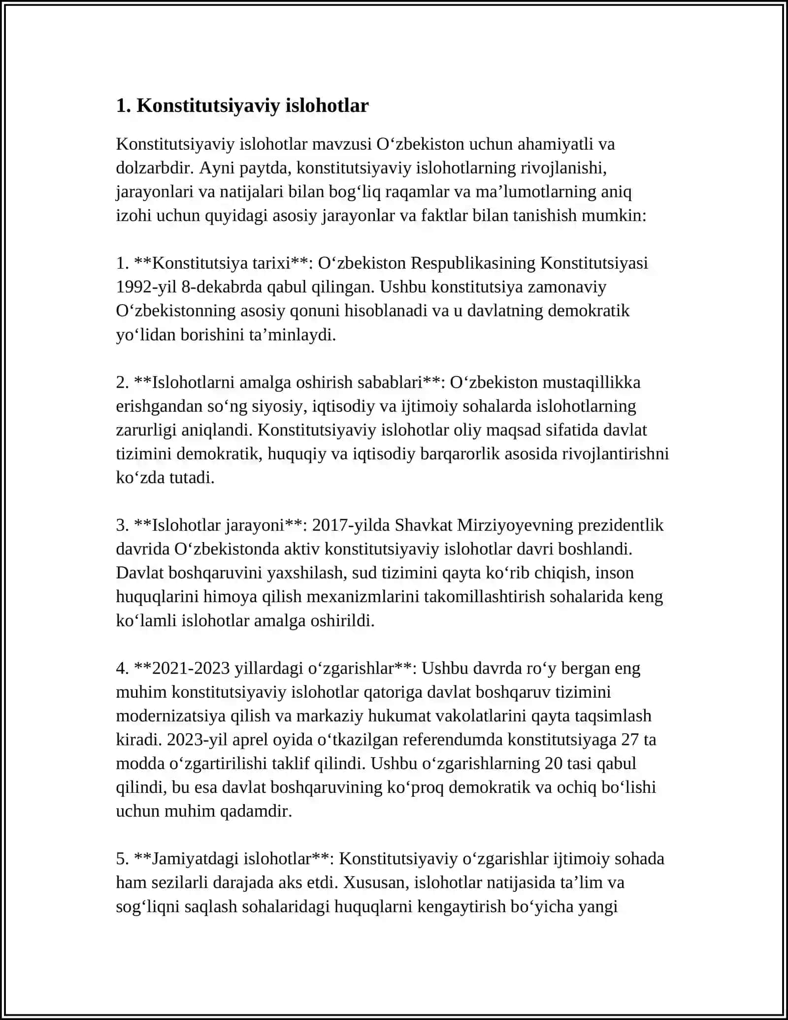 MUSTAQILLIK YILLARIDA DAVLAT BOSHQARUVI TIZIMIDA AMALGA OSHIRILGAN ISLOHOTLAR 4