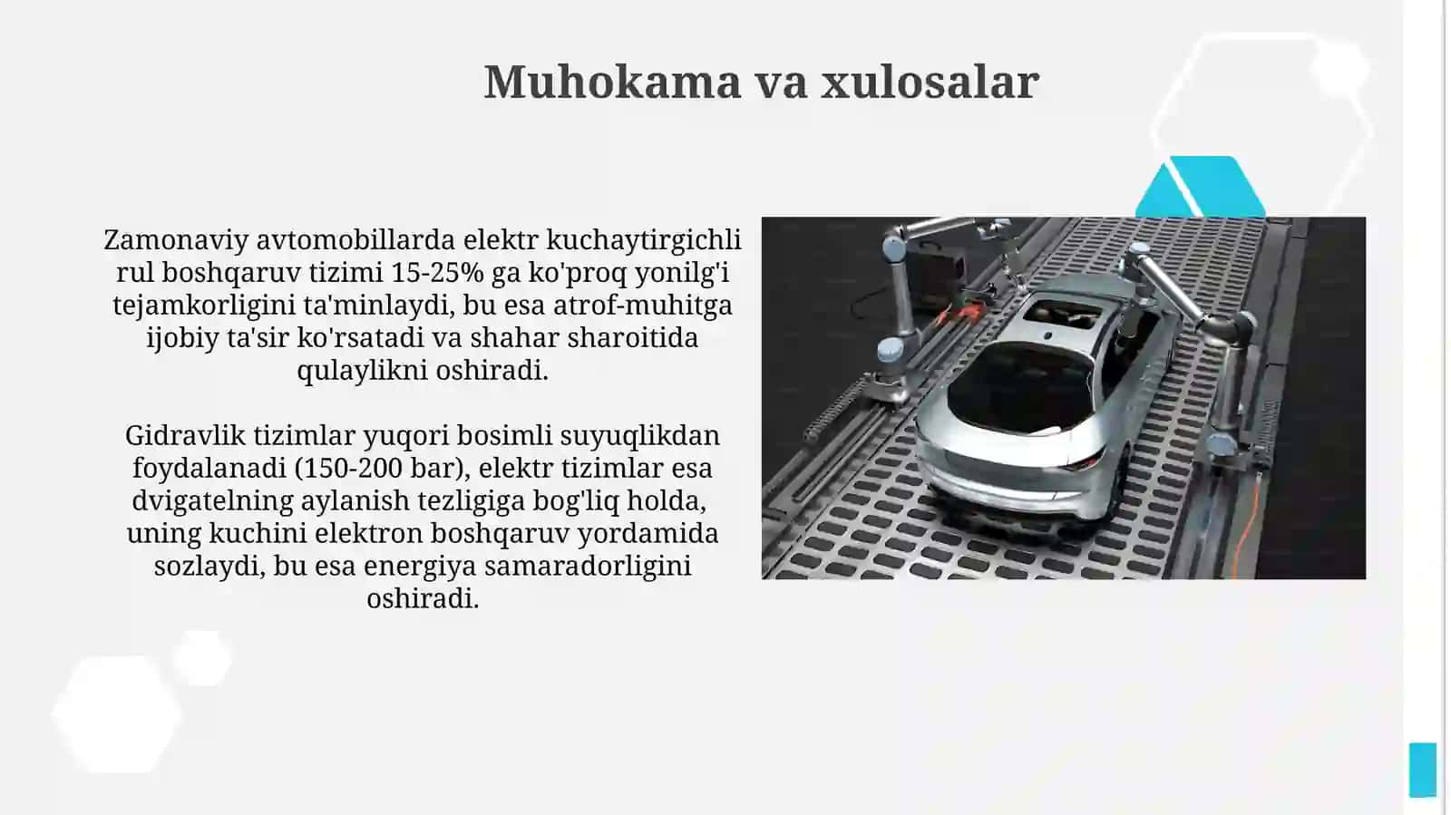 Elektr boshqaruv tizimining afzalliklari va kamchiliklari 4