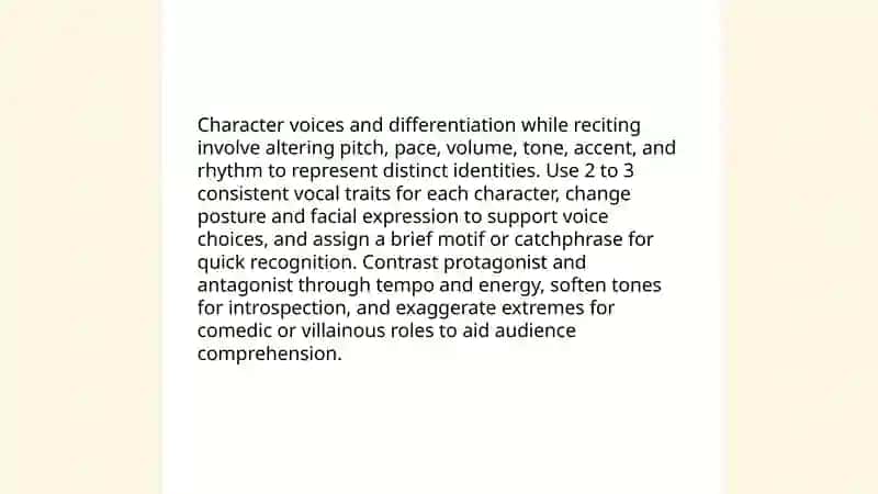 Retelling a story or reciting a poem 4