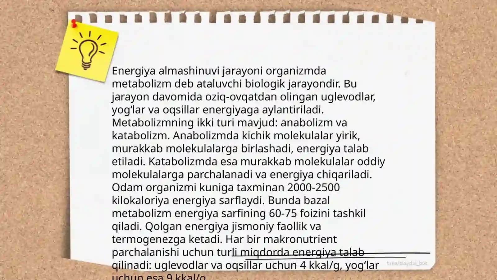 Modalar va energiya Almashinuvi 4