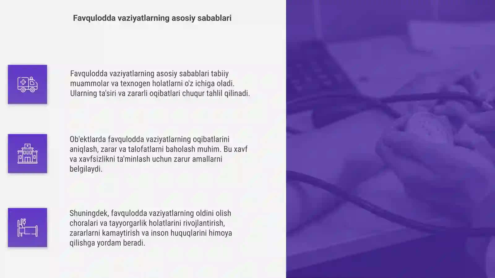Ob'ektlarida favqulodda vaziyatlar oqibatining zarar va talofatini aniqlash 4