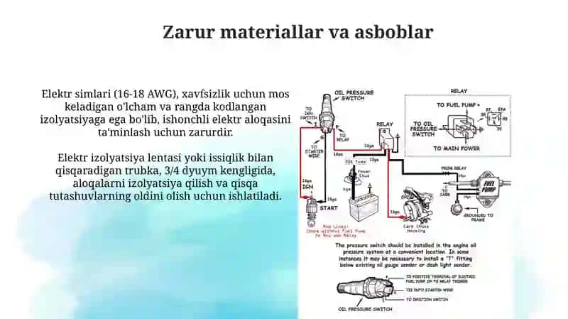 Elektr benzin nasos ulanish sxemasi 4