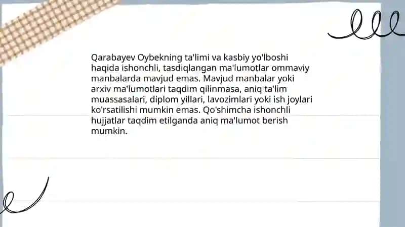 Qarabayev Oybekning hayoti va tarjimai holi 4
