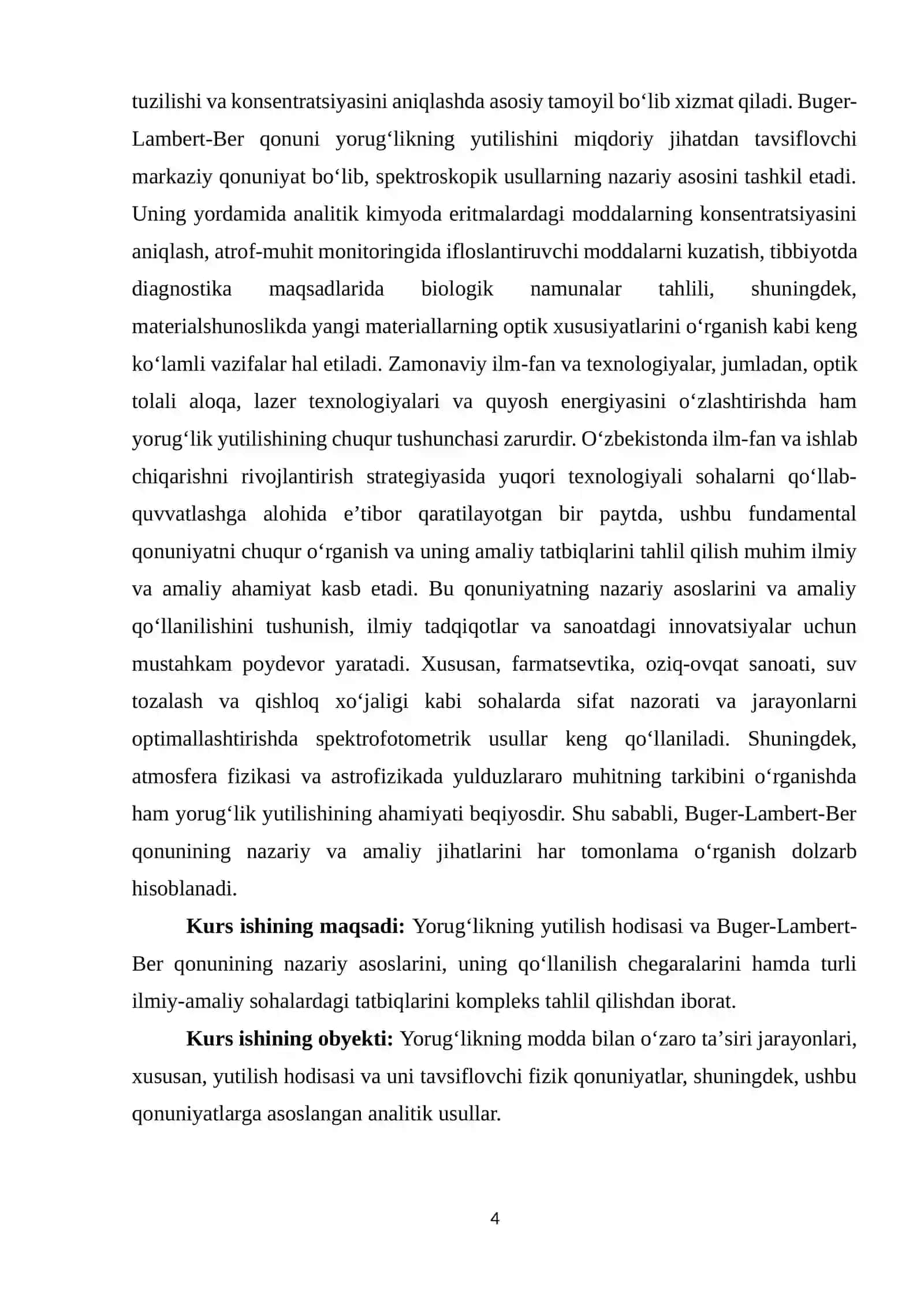Yorug'likning yutilishi va Burger-Lambert-Ber qonuni 4