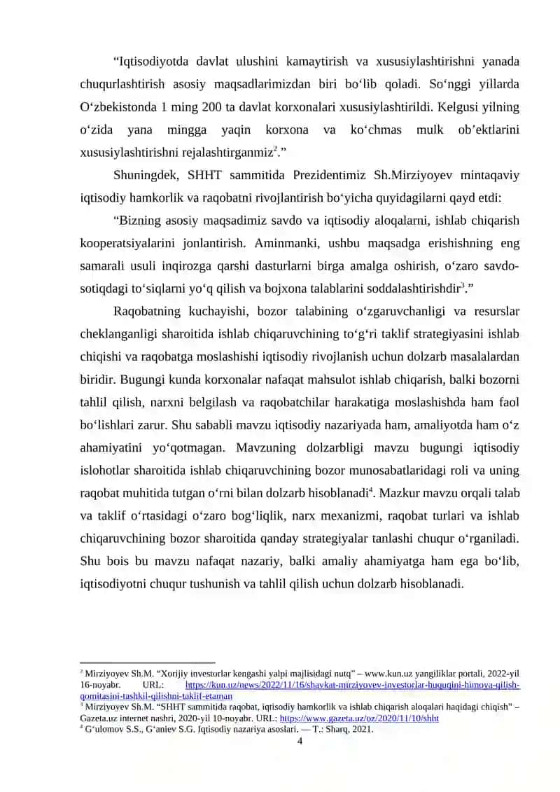 Ishlab chiqaruvchi taklifi va raqobat xulqi 4
