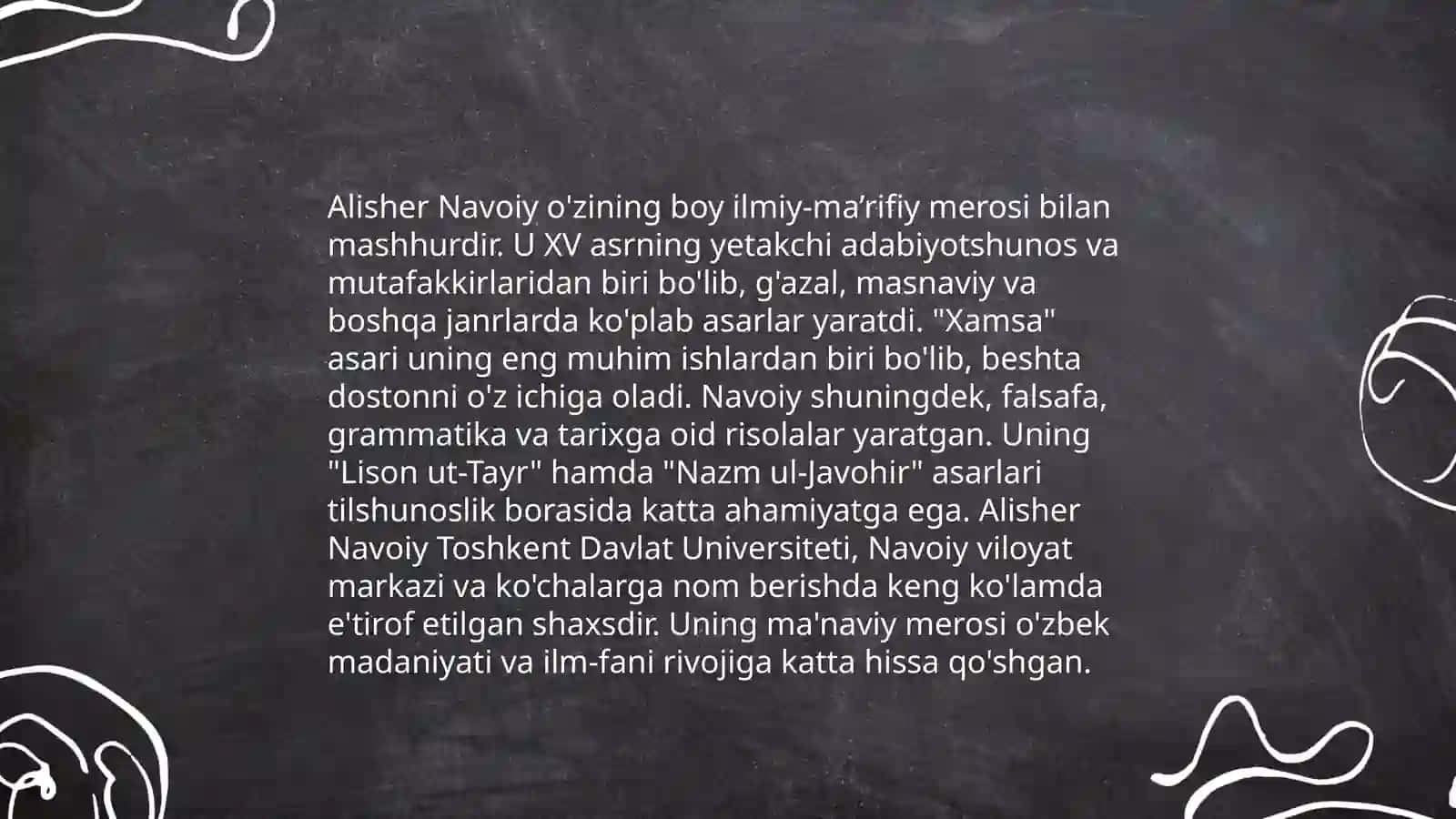 Alisher Navoyining hayoti va ijodi ilmiy meroslari va faolyati 4