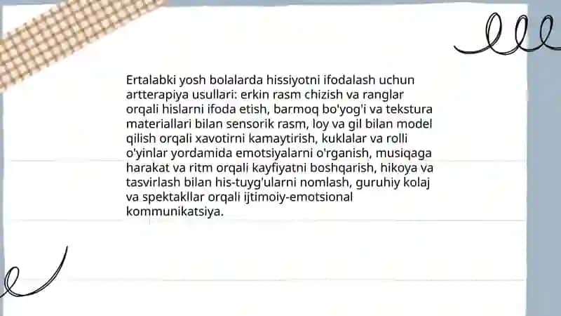 Maktabgacha ta'lim tashkilotlarida Artterapiyani qo'llash 4