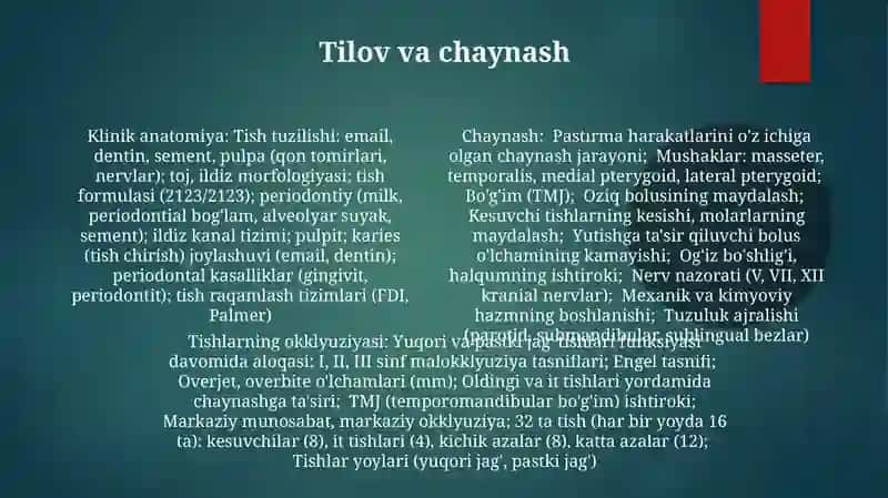 Tishlarning klinik anatomiyasi 4