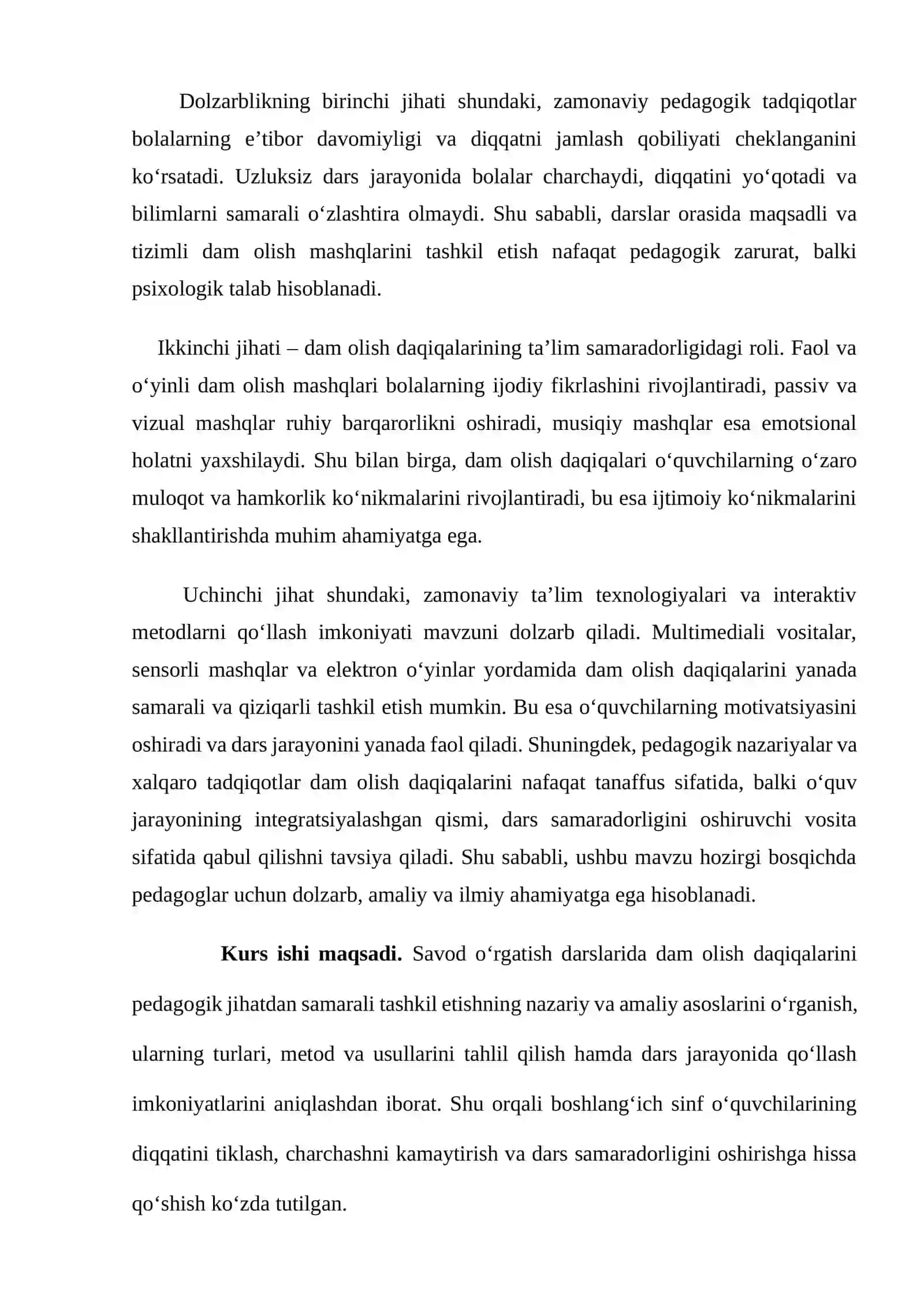 “Savod örgatish darslarida dam olish daqiqalarini tashkil qilish.” 4