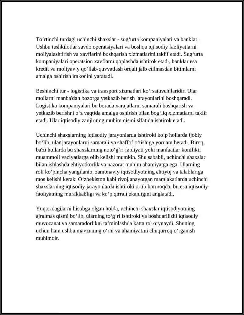 IQTISODIT PROSESSDA UCHINCHI SHAXSLARNING ISHTIROKI 4