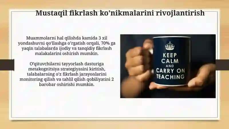 Boʻlajak oʻqituvchilarni tayyorlashda mustaqil va erkin fikirlash qobiliyatini rivojlantirish 4