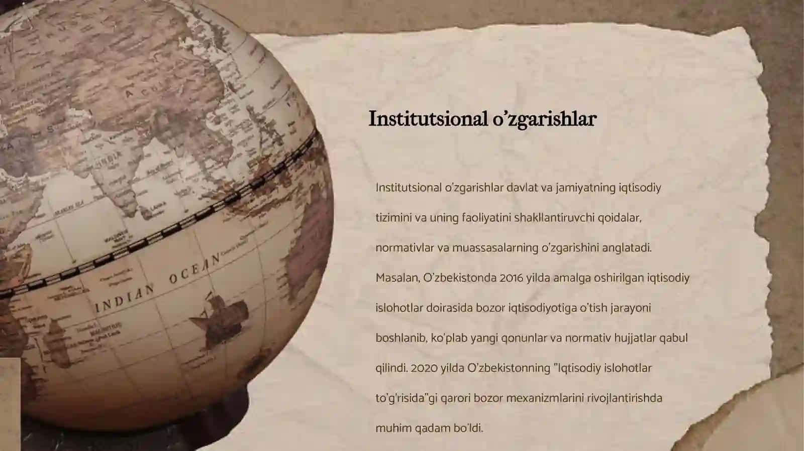 INSTITUTSIYA O`ZGARISHLAR VA IQTISODIYOTDA TARKIBIY O`ZGARISHLAR 4