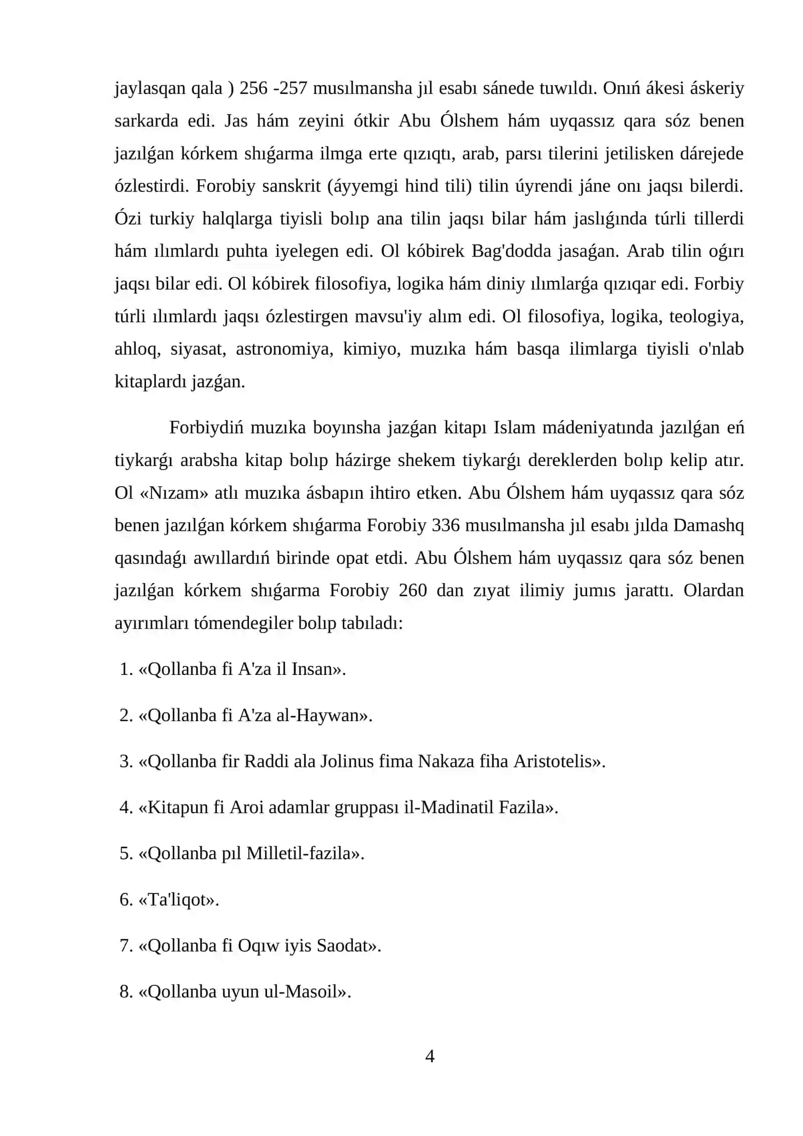 Abu Nasr Forobiydiń social filosofiyalıq qarasları 4
