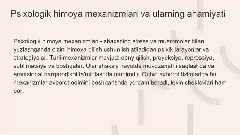 Ochiq ommaviy axbarot tizimlar sharoitida shaxsning psixologik o’z-o’zini himoyalashi 4