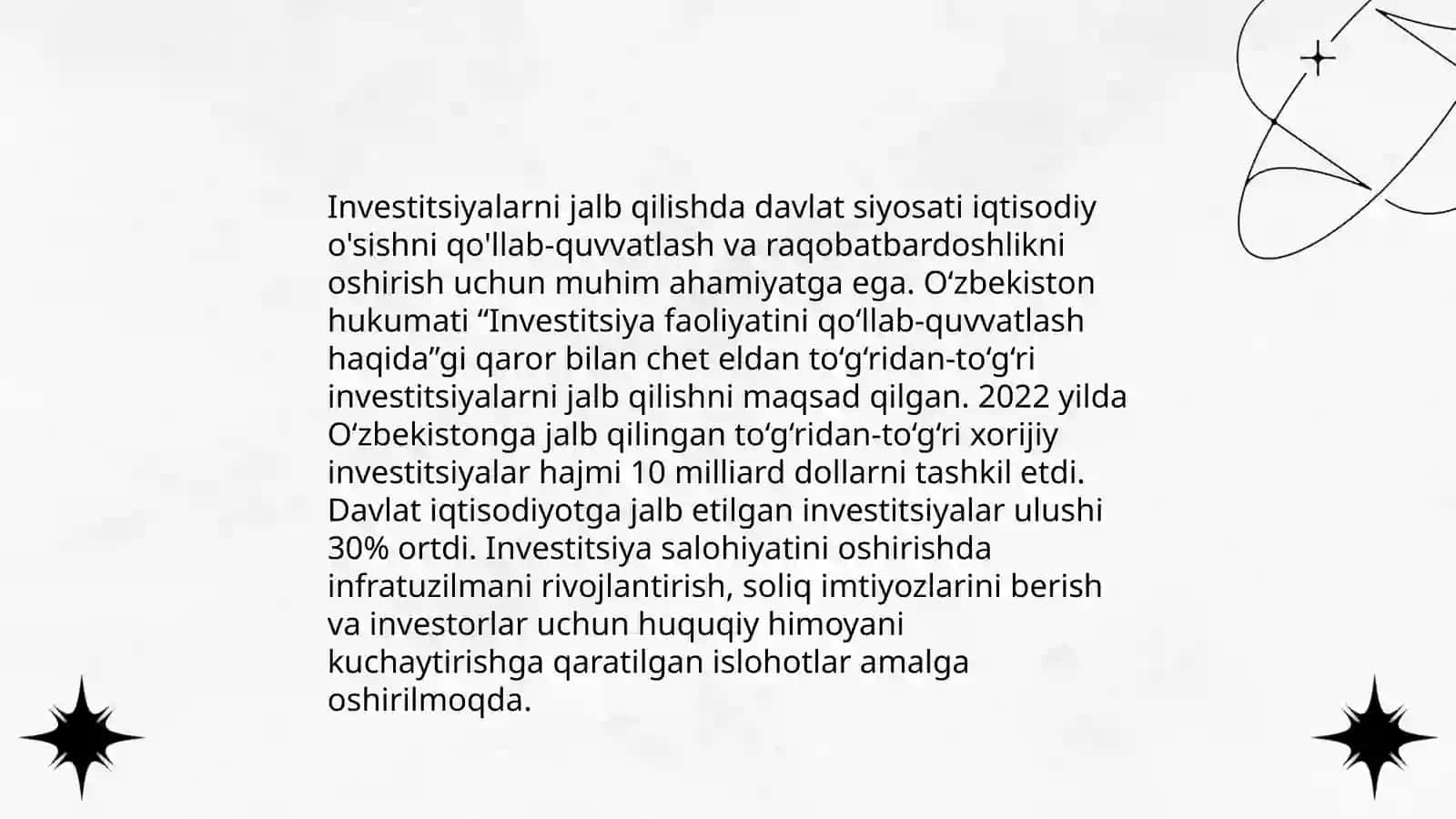 Tiklanadigan energiya manbalarini o'zlashtirishni investitsiyalash xususiyatlari 4